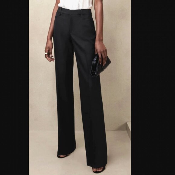 NWT Banana Republic Black Lido Straight Leg Italian Wool Trouser Pants MSRP$200 - Picture 4 of 7